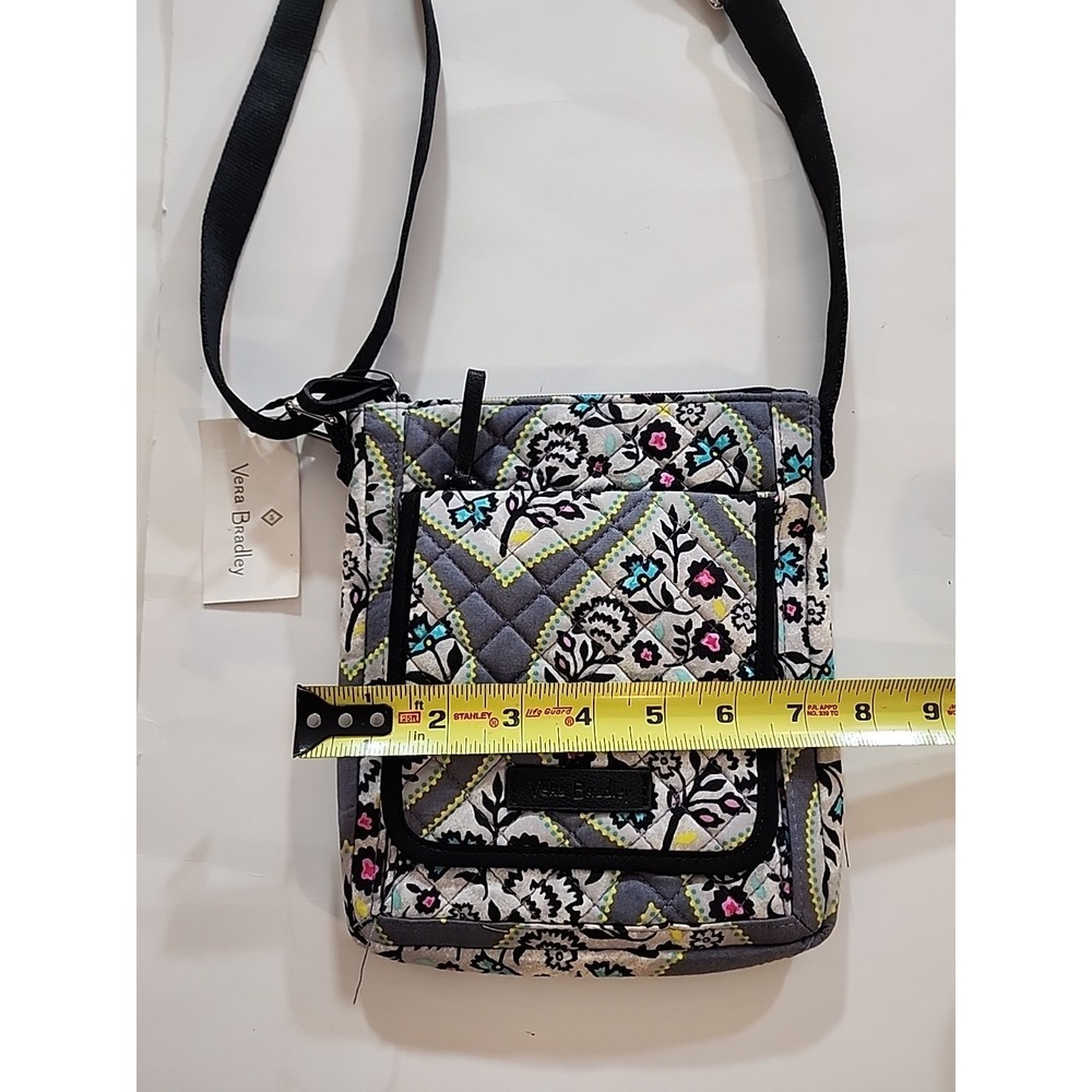 New Vera Bradley "Paisley Stripes" Iconic RFID Mini Crossbody Hipster Bag - Picture 9 of 9